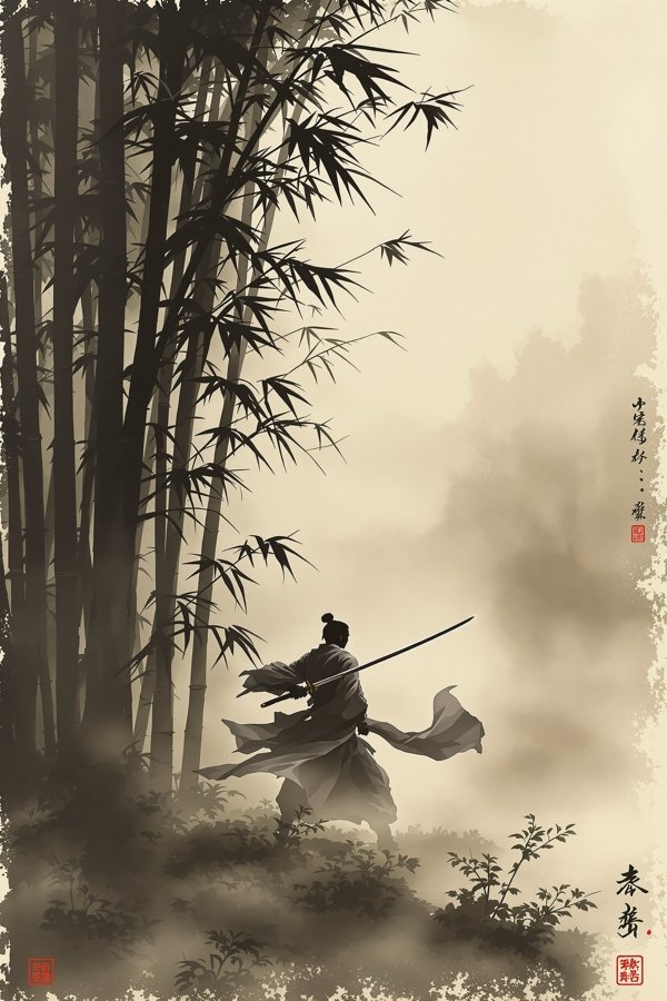竹影摇风